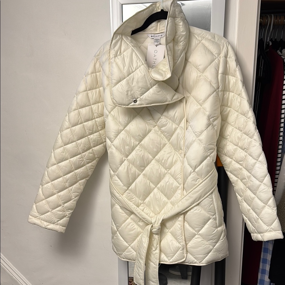 Athleta Cream Quilted Jacket